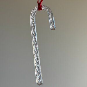 Lenox 1990 Clear Twisted Ribbon Glass Candy Cane Ornament